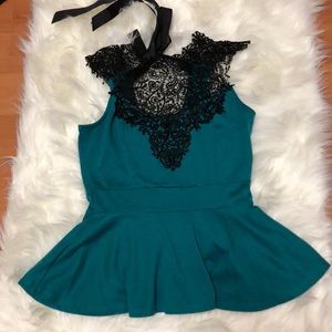 Lace Peplum Top